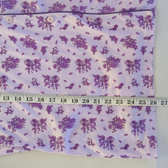 Lati Fashions Floral Piping Two Piece Pajama Set XXL Purple - Picture 12 of 16